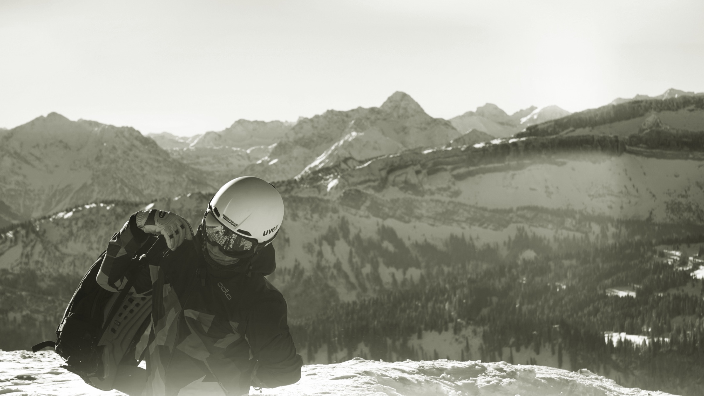 Heiner Laengst in ski gear beneath a clear winter sky