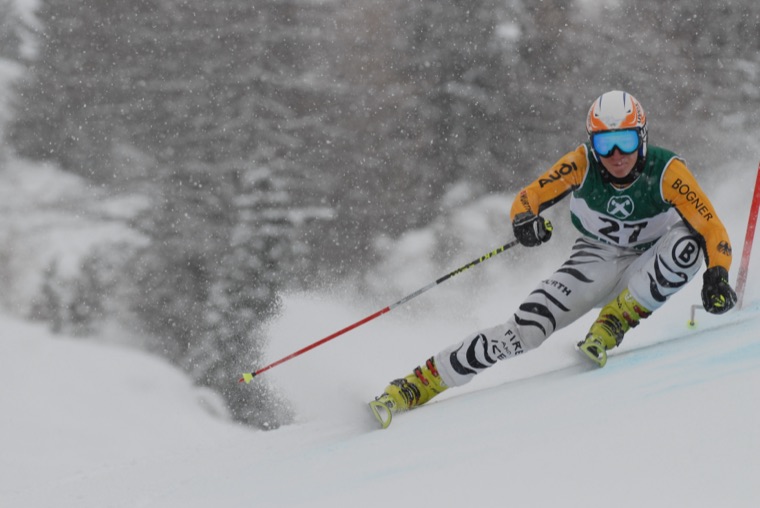 Race run in the yellow German team suit