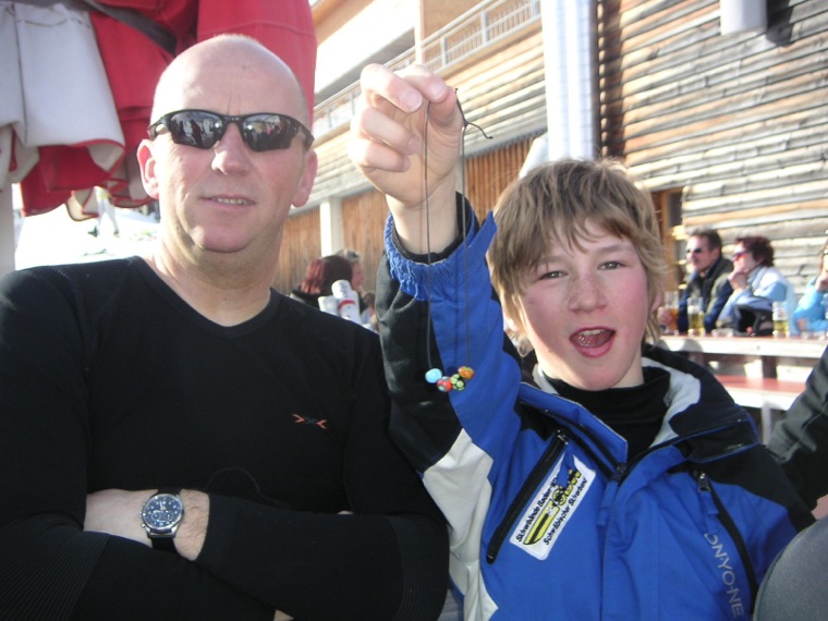 Celebrating after a race
