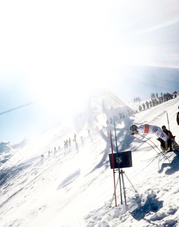 Bright winter morning at the start