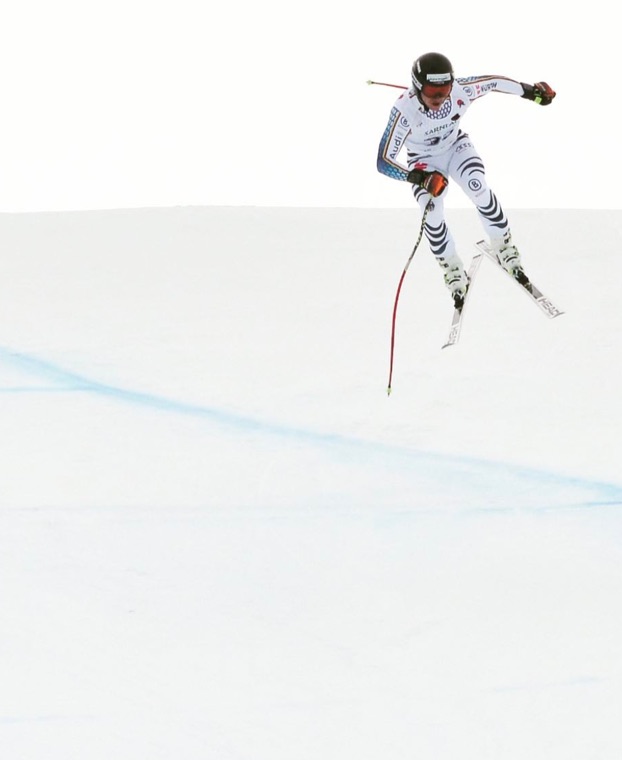Jump on a downhill course